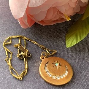 Vanessa Mooney Moon & Star Gold Necklace